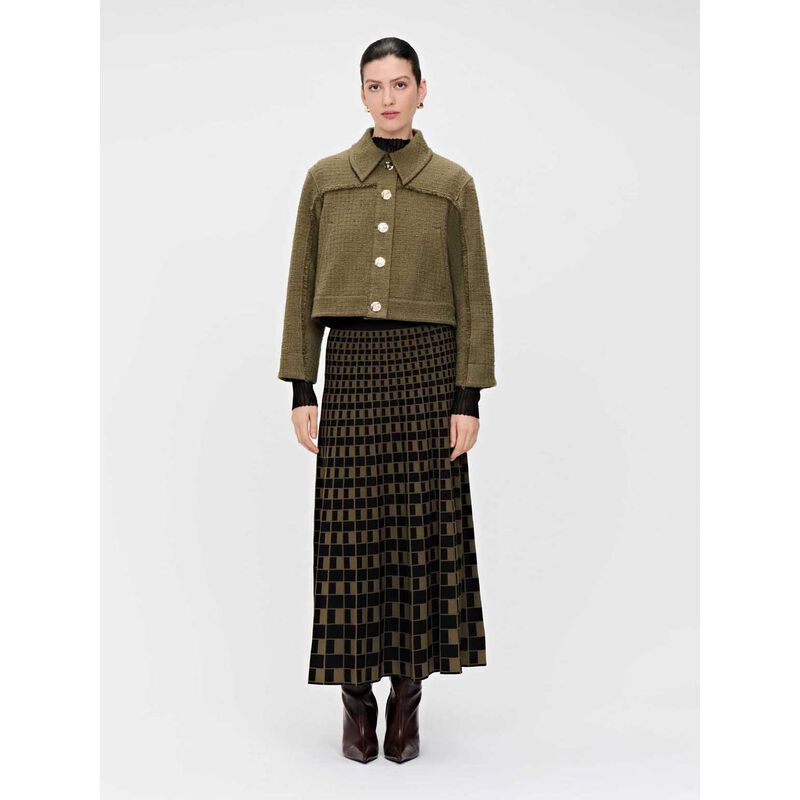 Veronika Maine Cotton Tweed Fringed Jacket image number 3